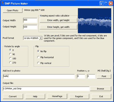 Windows 7 Bmp Picture Maker 1.3.6.4 full