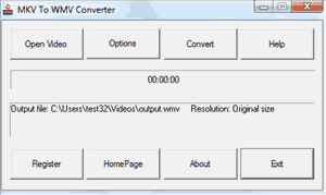 Screenshot vom Programm: MKV To WMV Converter